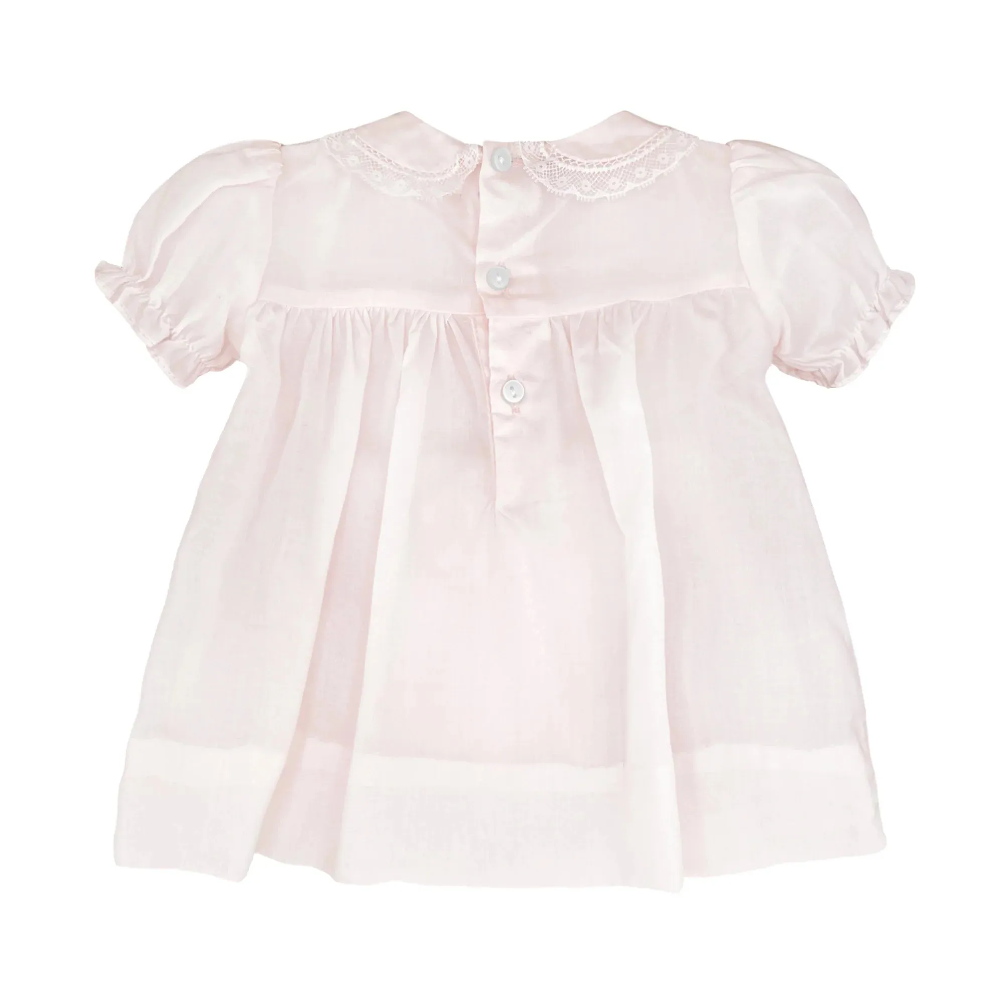 Fully Smocked Newborn Dress with Lace