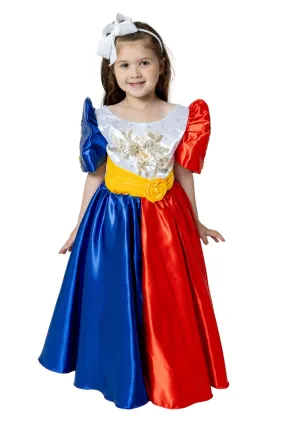 GD01 - Filipiniana Princess Dress Filipino Flag Colors