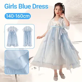 Girls Blue Hanfu Dress