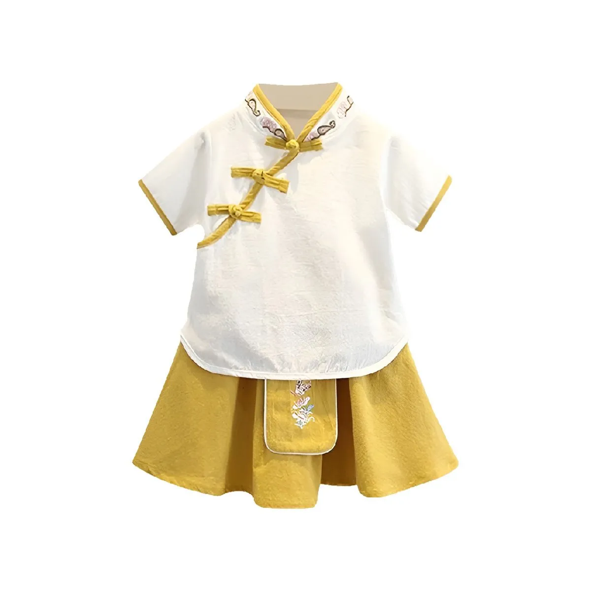 Girls Chinese Style Dress Two-Piece Traditional Outfit