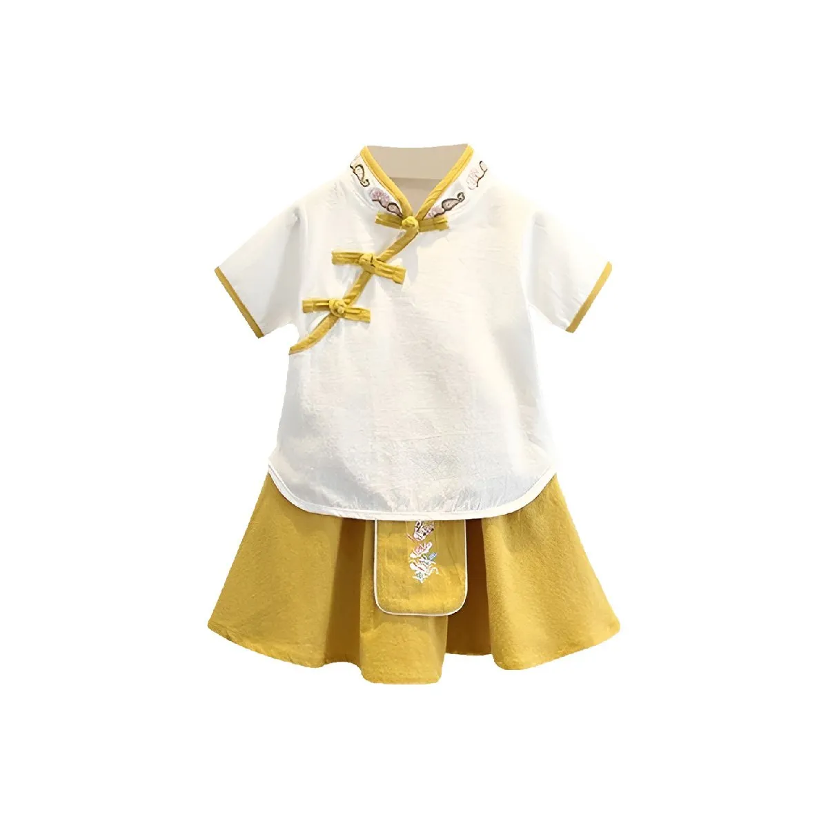 Girls Chinese Style Dress Two-Piece Traditional Outfit