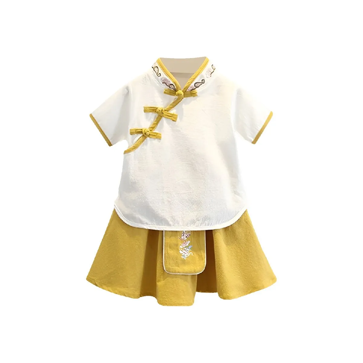 Girls Chinese Style Dress Two-Piece Traditional Outfit