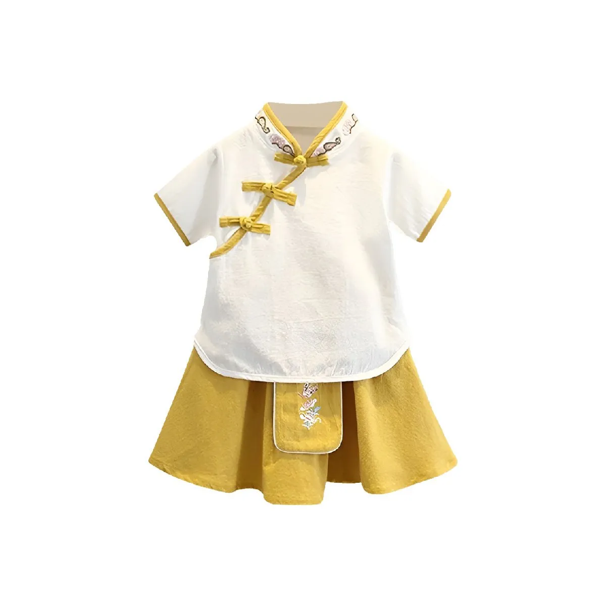 Girls Chinese Style Dress Two-Piece Traditional Outfit