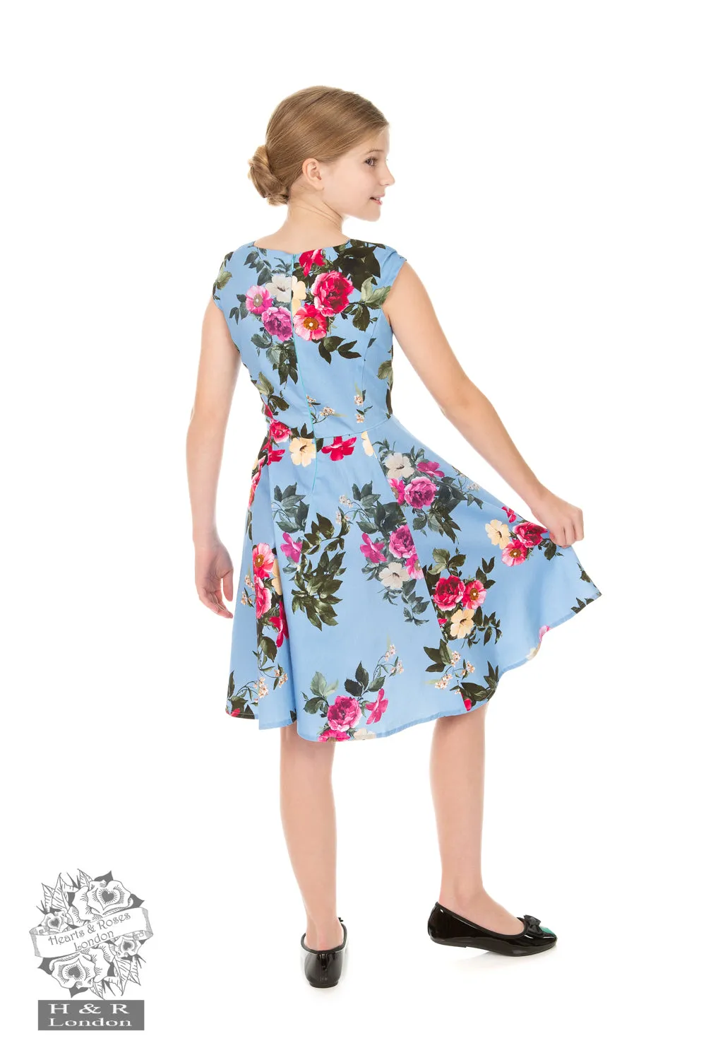 Girls Jolene Floral Swing Dress by Hearts and Roses