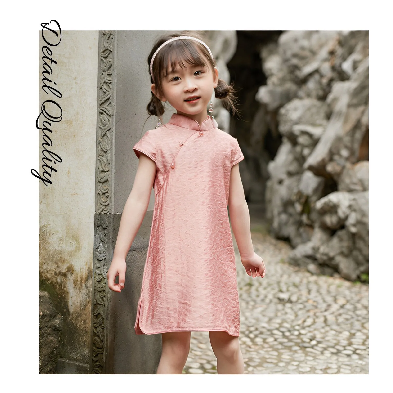 Girls' Pink Chinese Dress Cheongsam