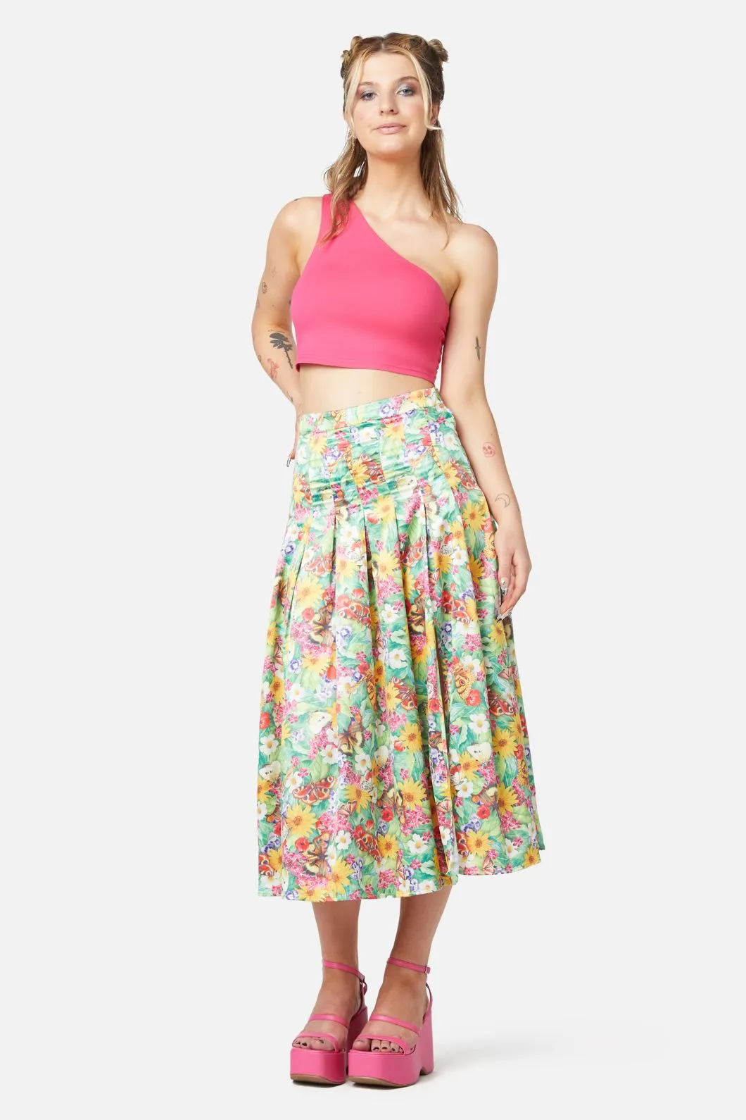 Glade Satin Midi Skirt