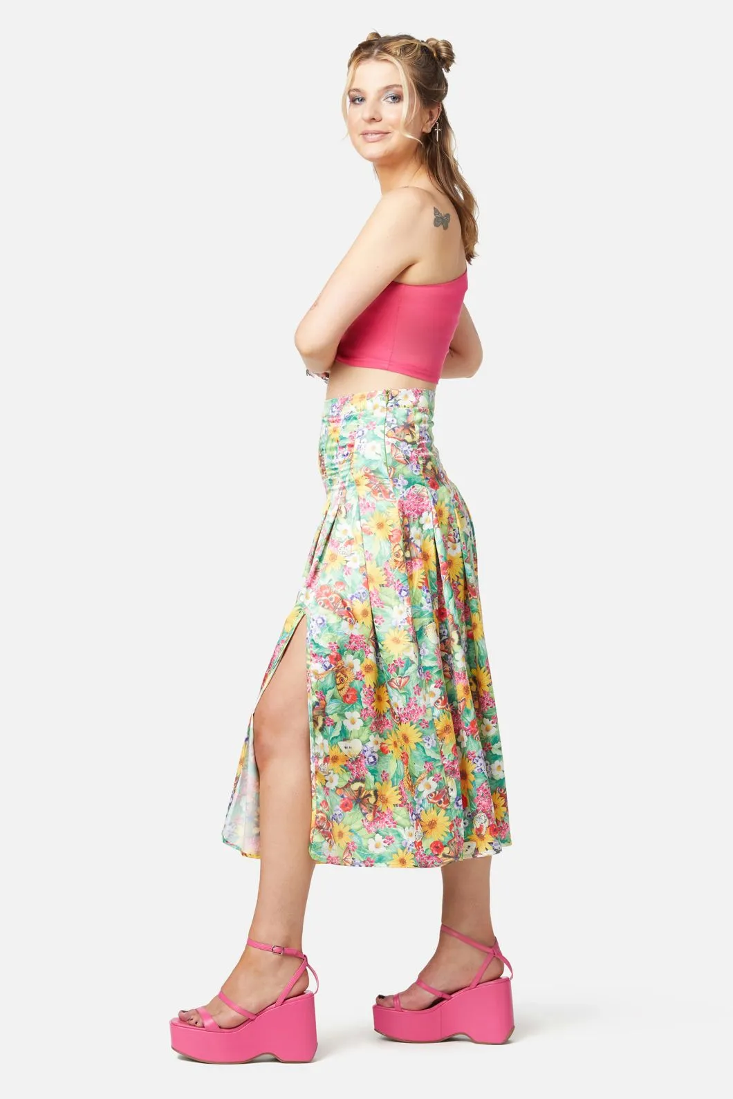 Glade Satin Midi Skirt