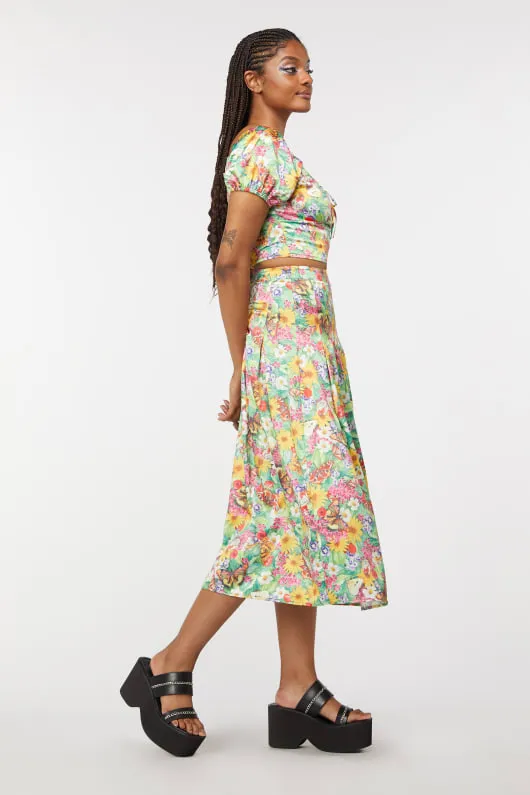 Glade Satin Midi Skirt