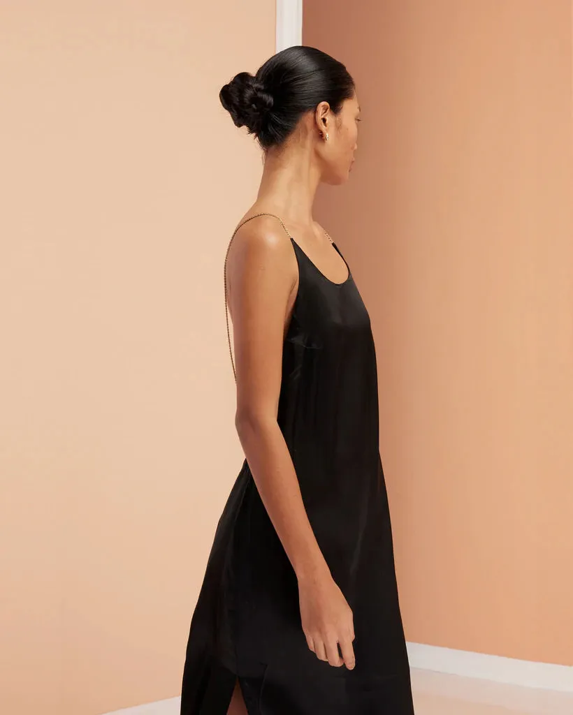 Glam Open Back Maxi Dress - Black