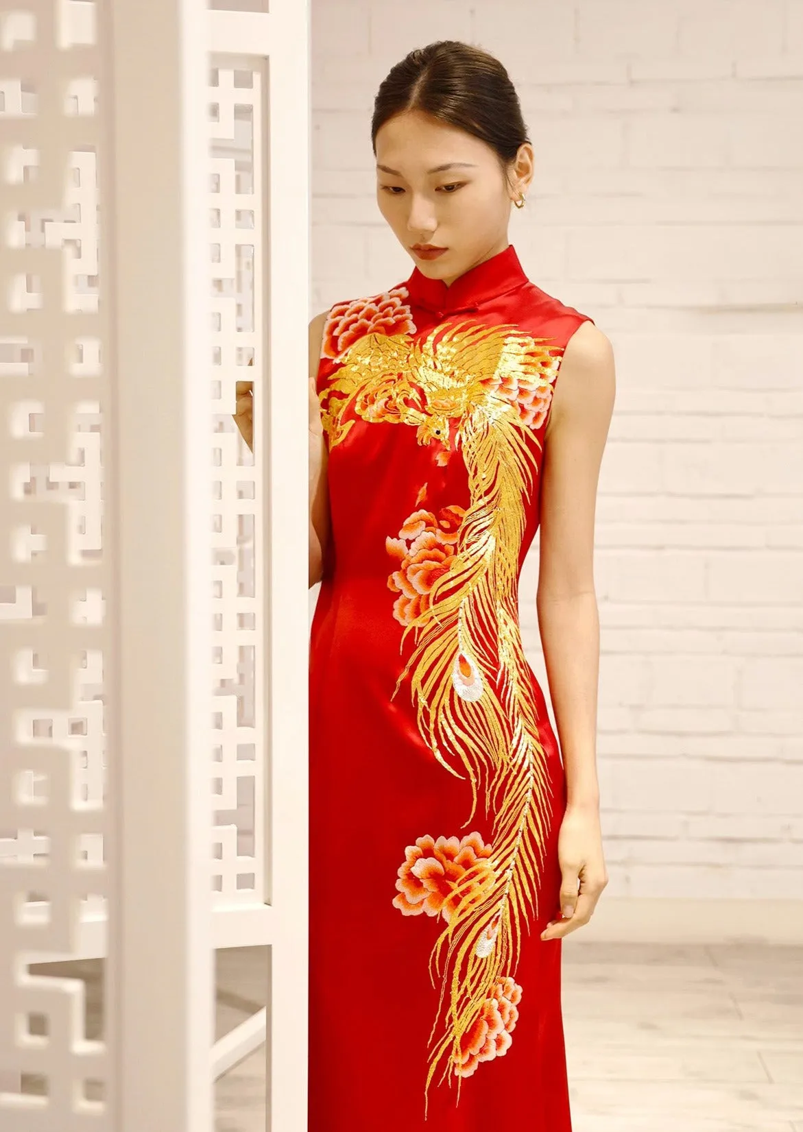 Gloriosa Lily Phoenix Qipao