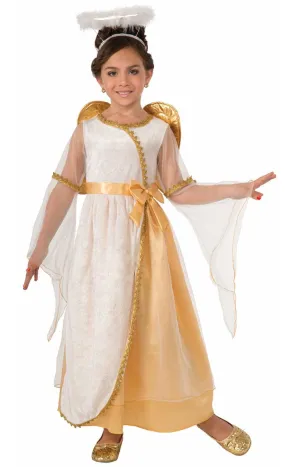 Golden Angel Girls Fancy Dress Christmas Costume