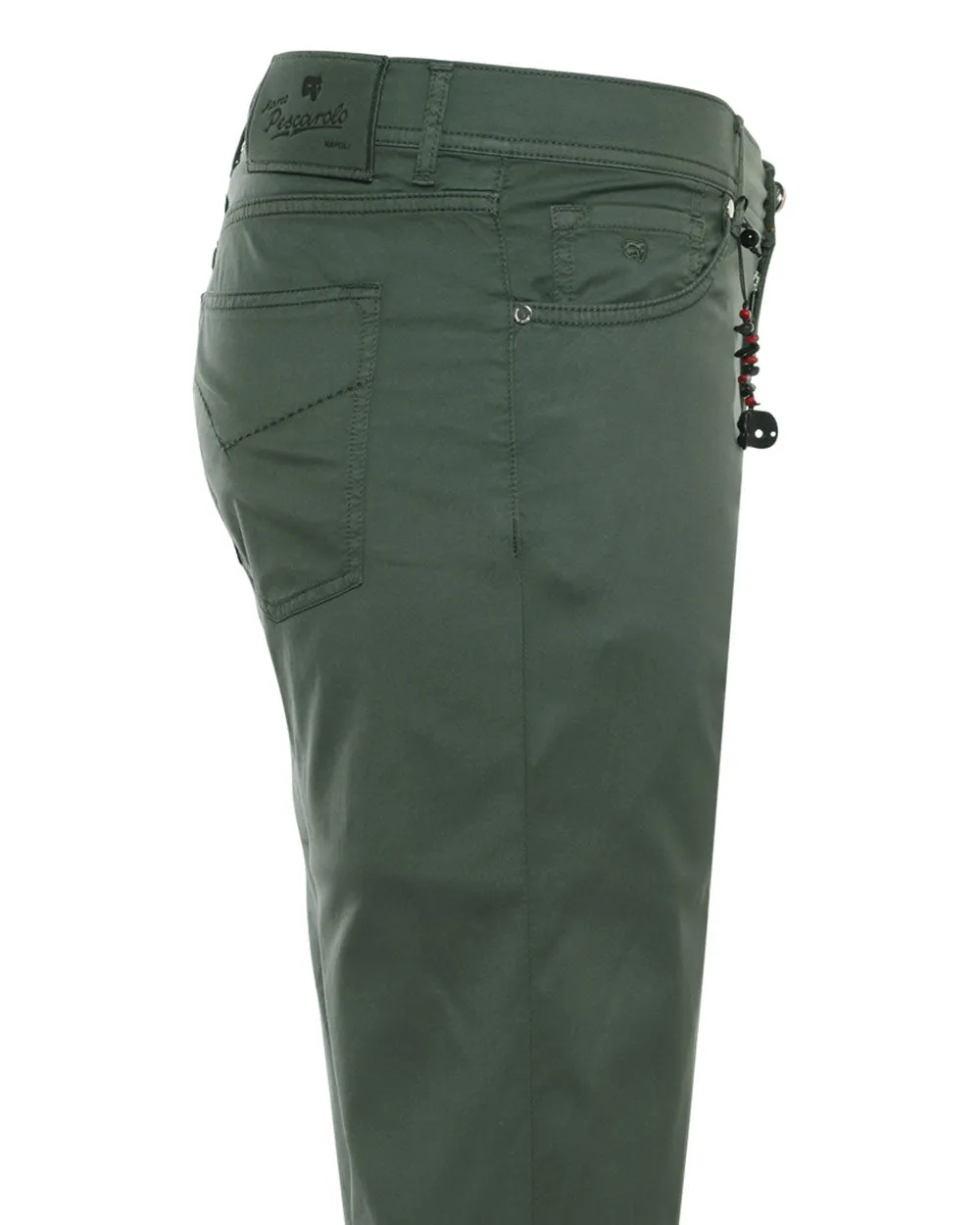 Green Cotton Blend Lightweight Stretch Chino Pant