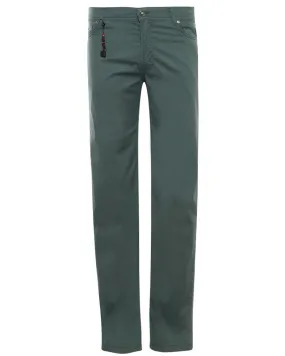 Green Cotton Blend Lightweight Stretch Chino Pant