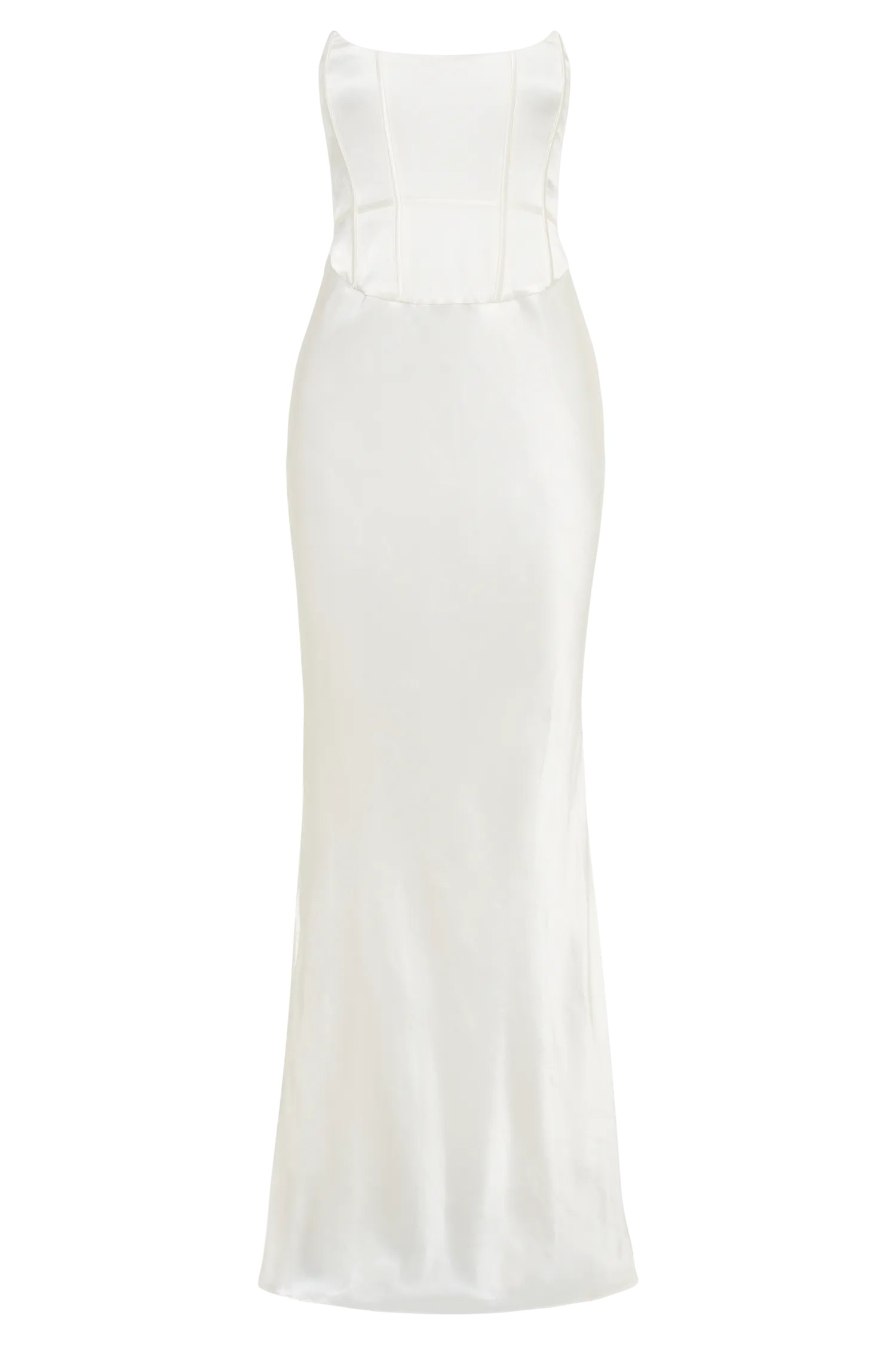 Harlow Satin Strapless Maxi Dress - Ivory