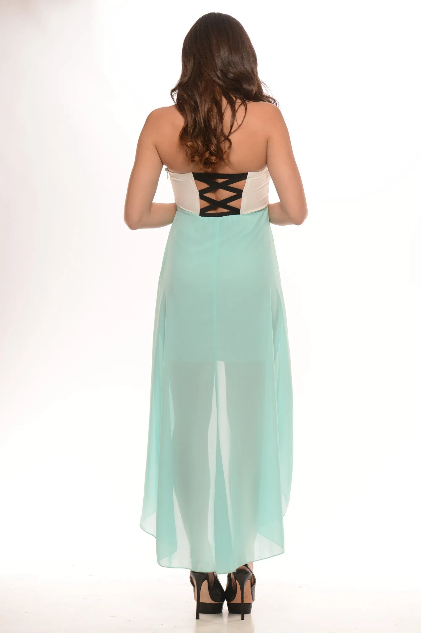 High Low Dress - Mint & Ivory (Also Available in More Colors!!)