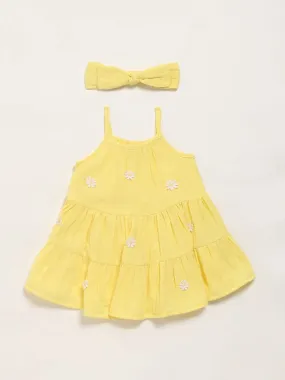 HOP Baby Yellow Seersucker Dress & Hairband