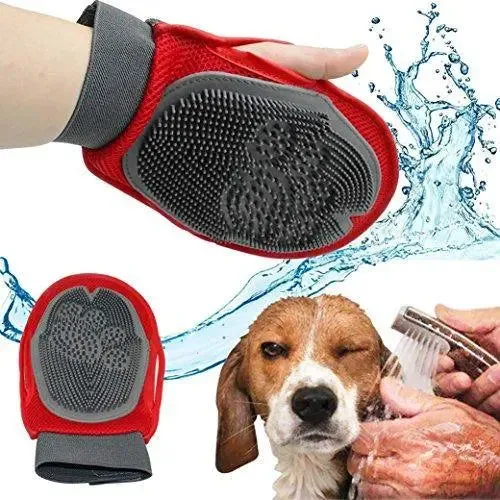 House Of Quirk Pets Grooming Mitt Nylon Mesh Pet Brush (Color As Per Availability)