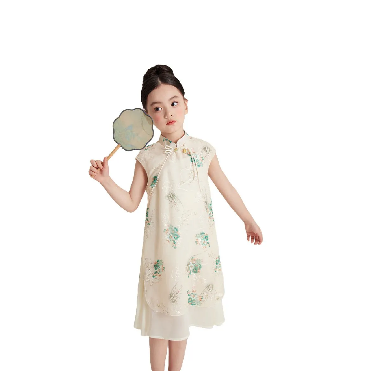 Ivory Floral Cheongsam Dress