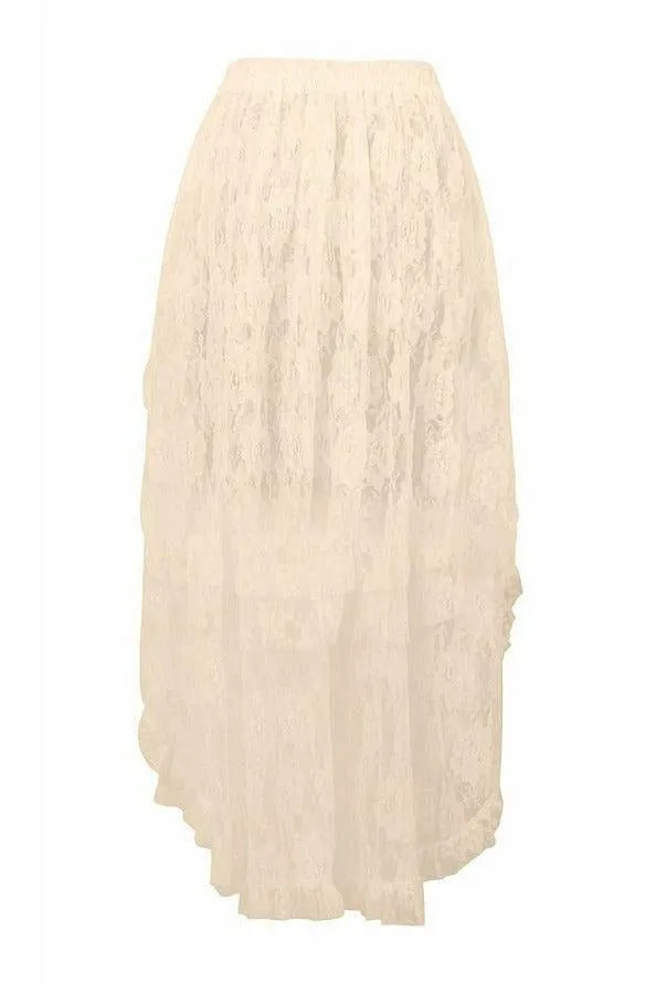 Ivory Lace Hi Low Skirt