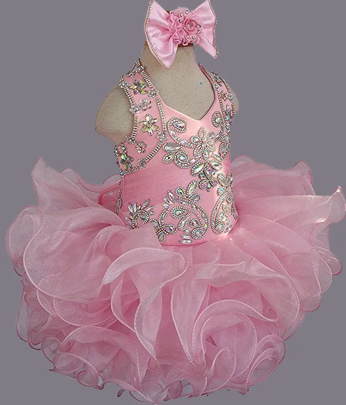 Jennifer Wu Baby's Pink Cupcake Pageant Dress with Hair bow