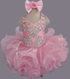 Jennifer Wu Baby's Pink Cupcake Pageant Dress with Hair bow