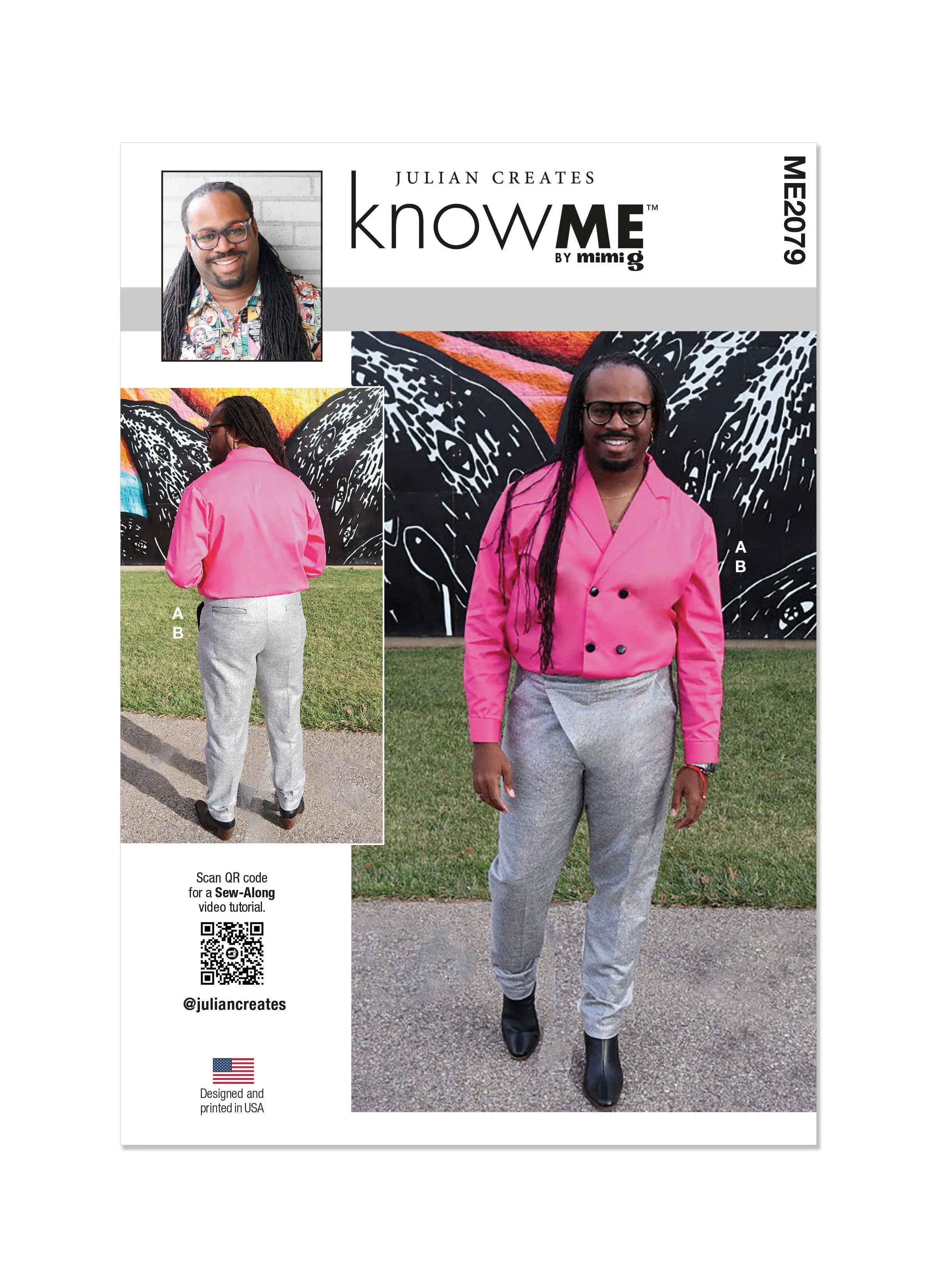 Know Me sewing pattern KM2079 Men's Shirt and Pants  by Julian Creates