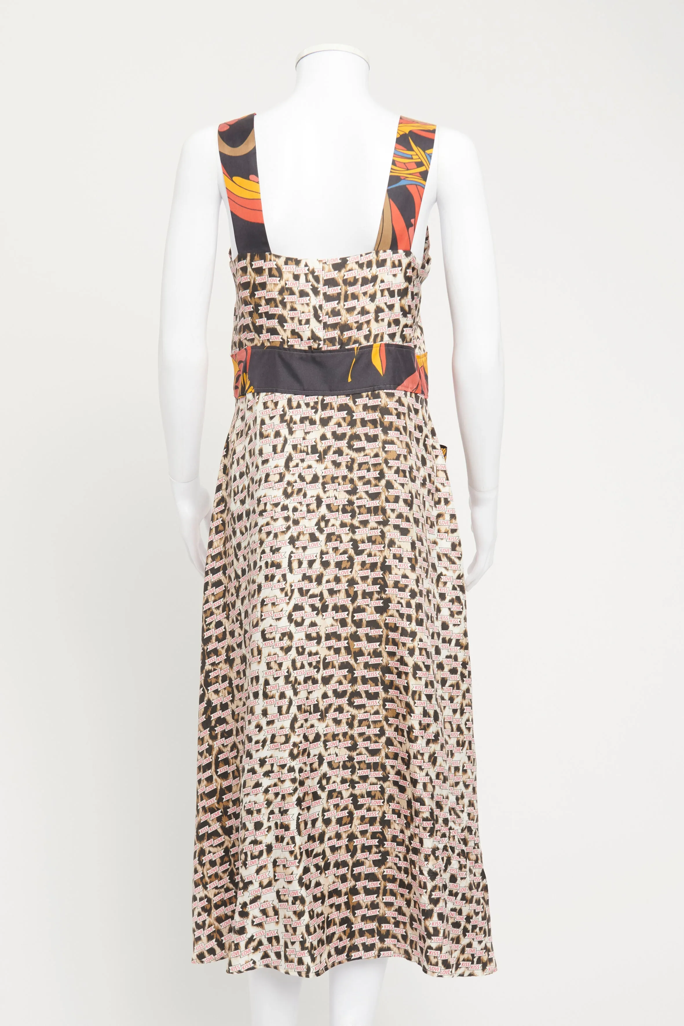 Leopard Print Silk Preowned Midi Dress