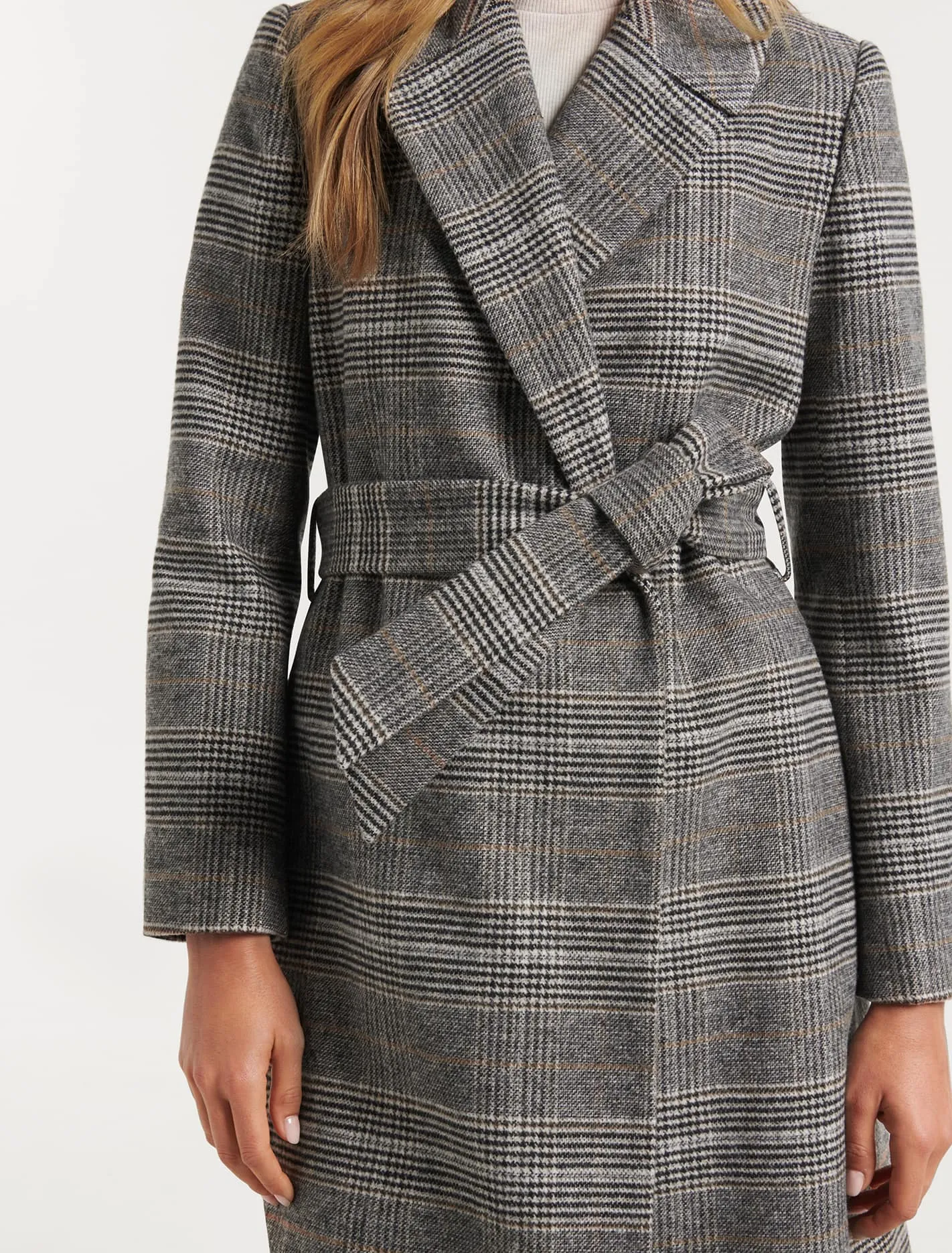 Lexi Belted Check Coat