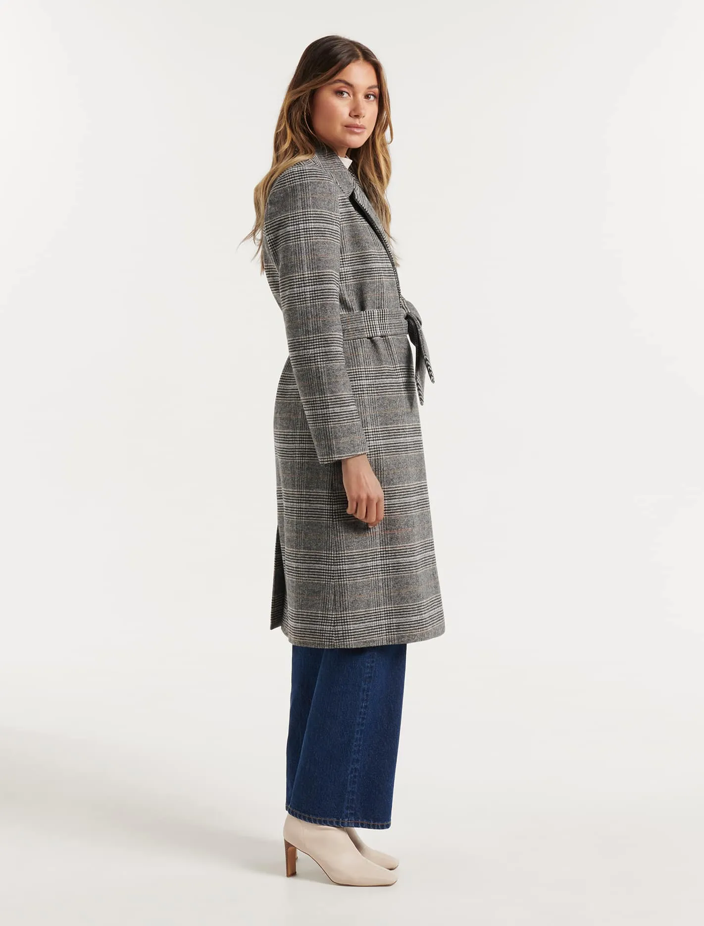 Lexi Belted Check Coat