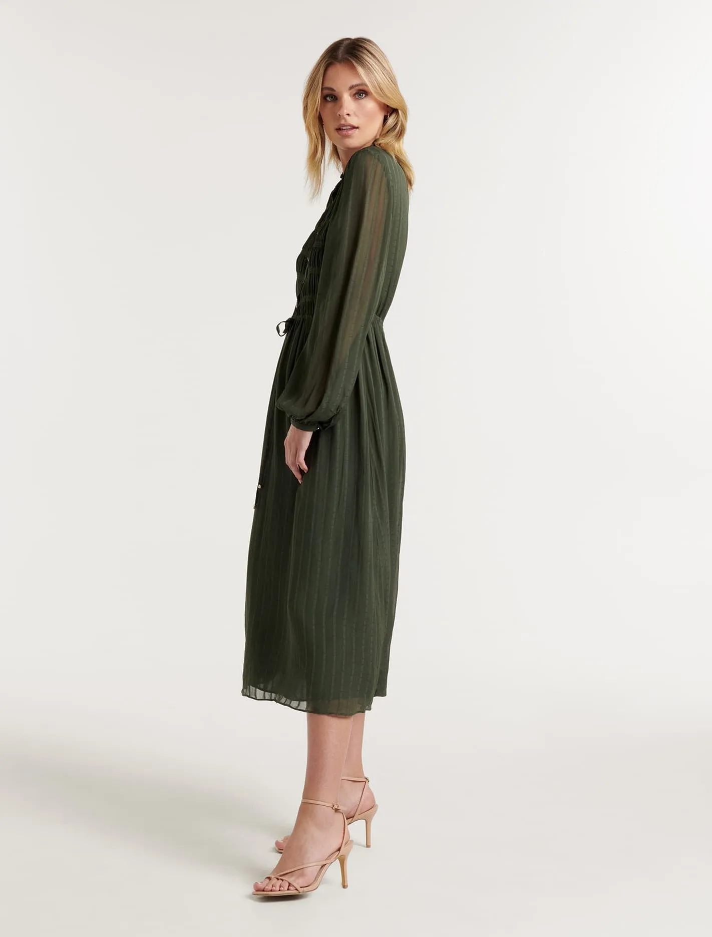 Liza Shirred Midi Dress