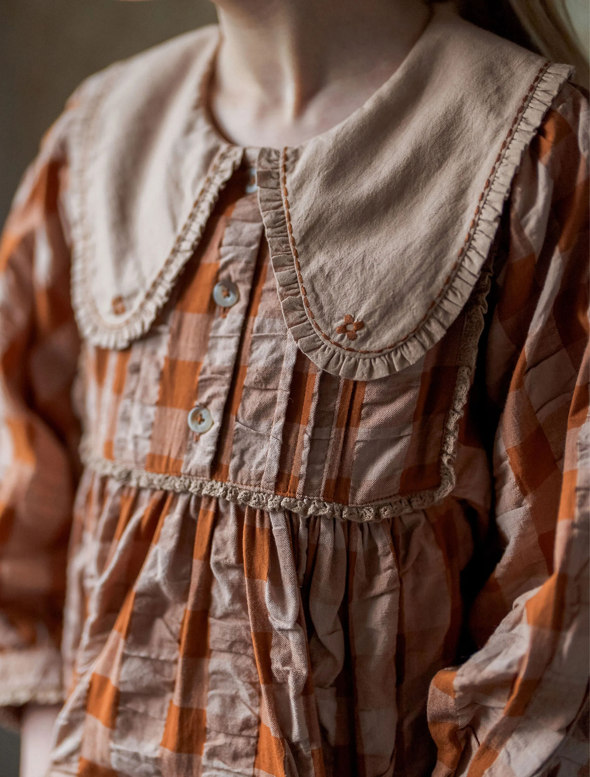 Lottie Dress in Russet Gingham