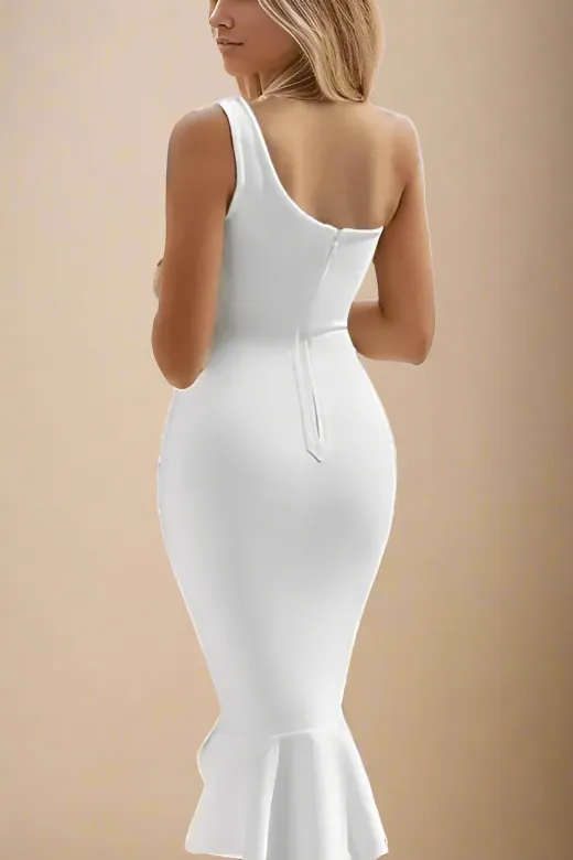 Lucina Bandage Midi Dress - Pearl White