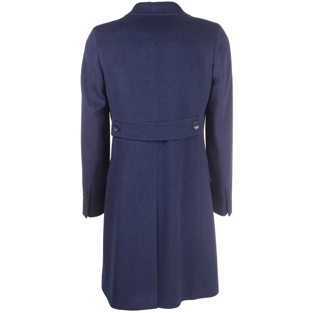 Made in Italy Elegant Virgin Wool Blue Coat for Her