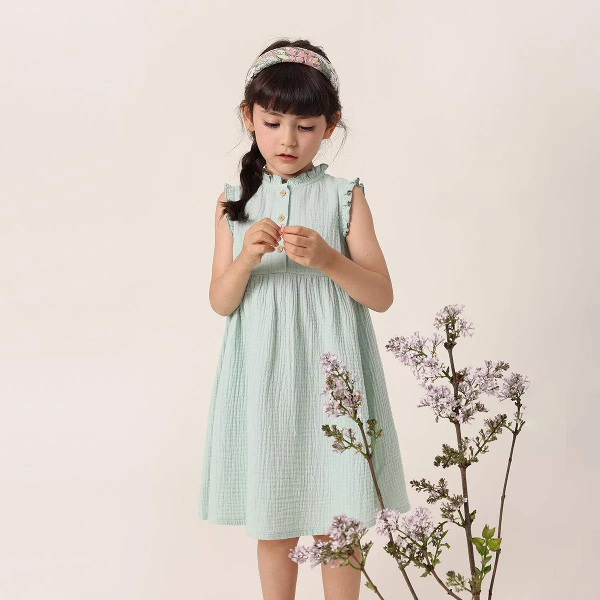 MARC & JANIE Girls Seersucker Wood Ears Dress 230833