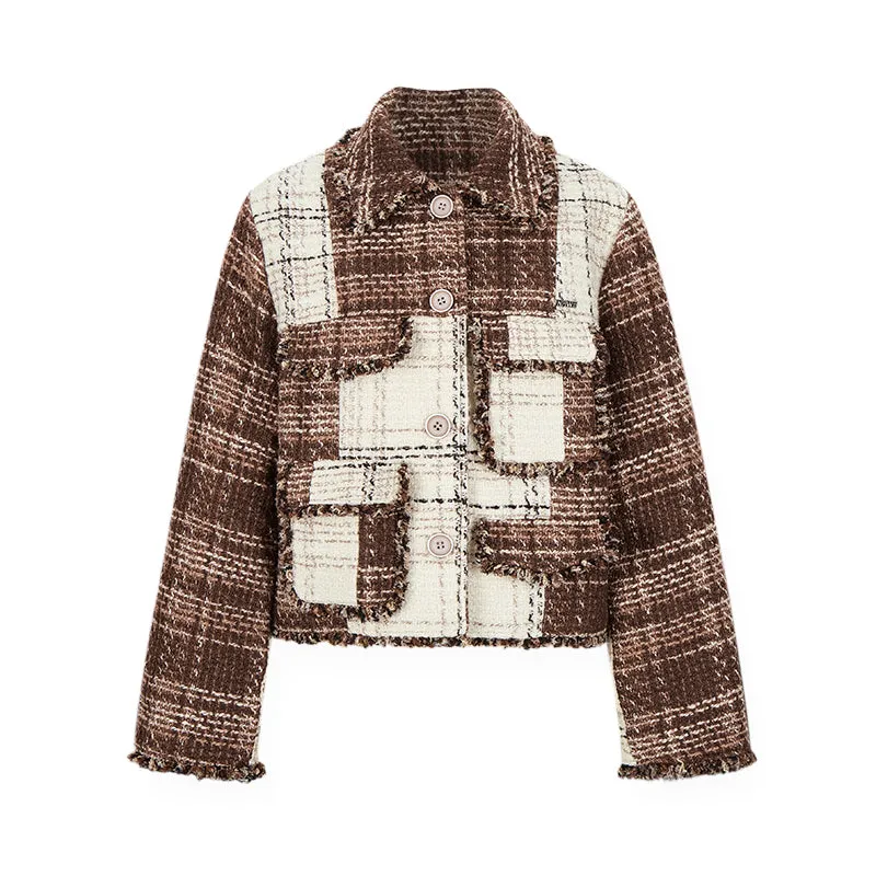 Meditations Patchwork Tweed Wool Coat