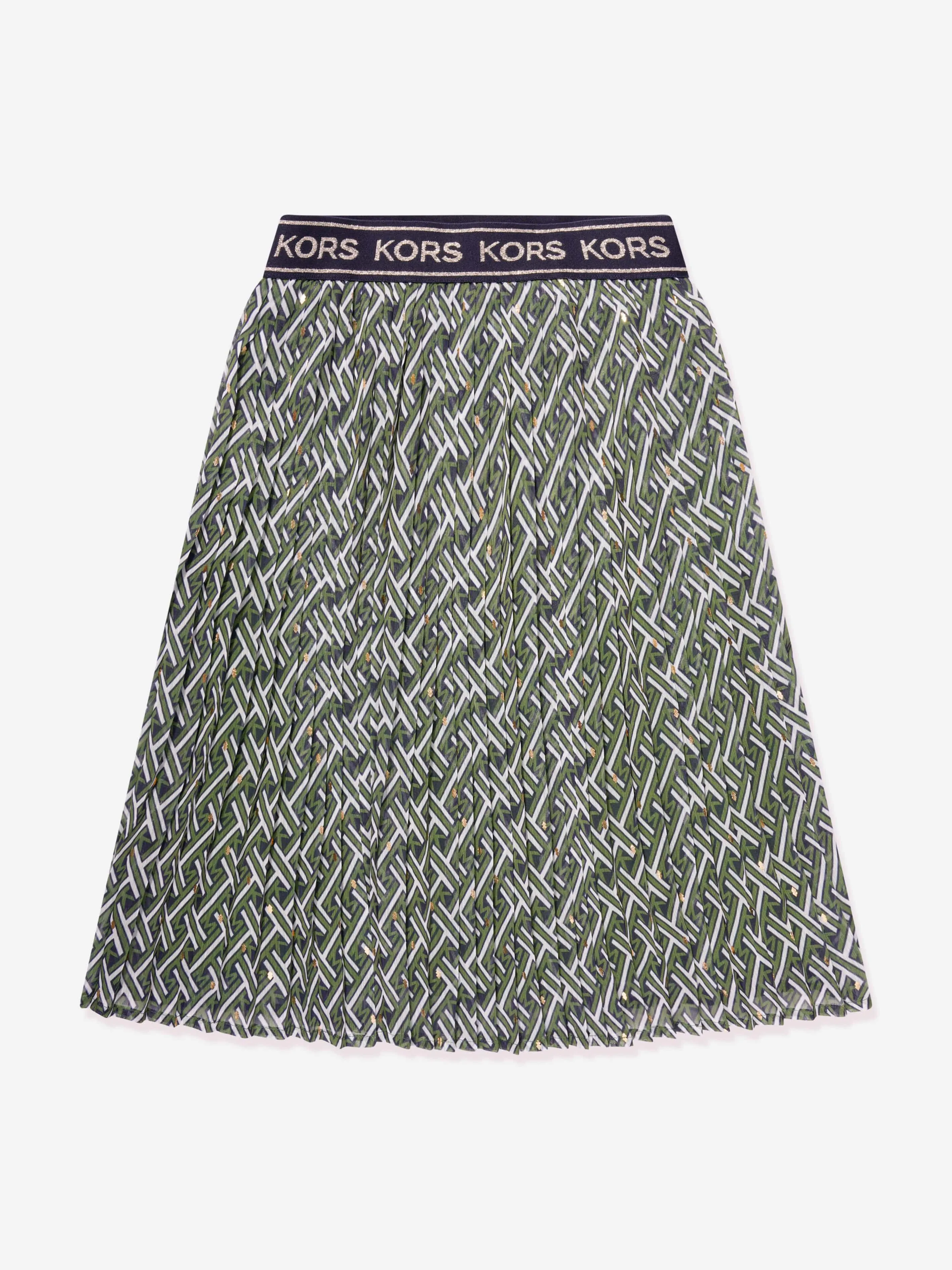 Michael Kors Girls Pleated Skirt in Green