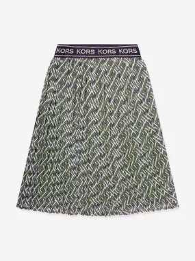 Michael Kors Girls Pleated Skirt in Green