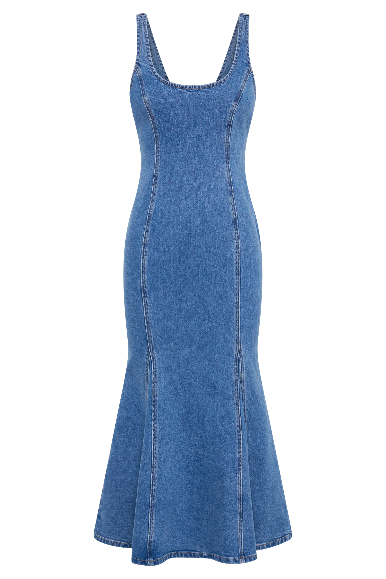 Milena Denim Midi Dress - 70's Blue