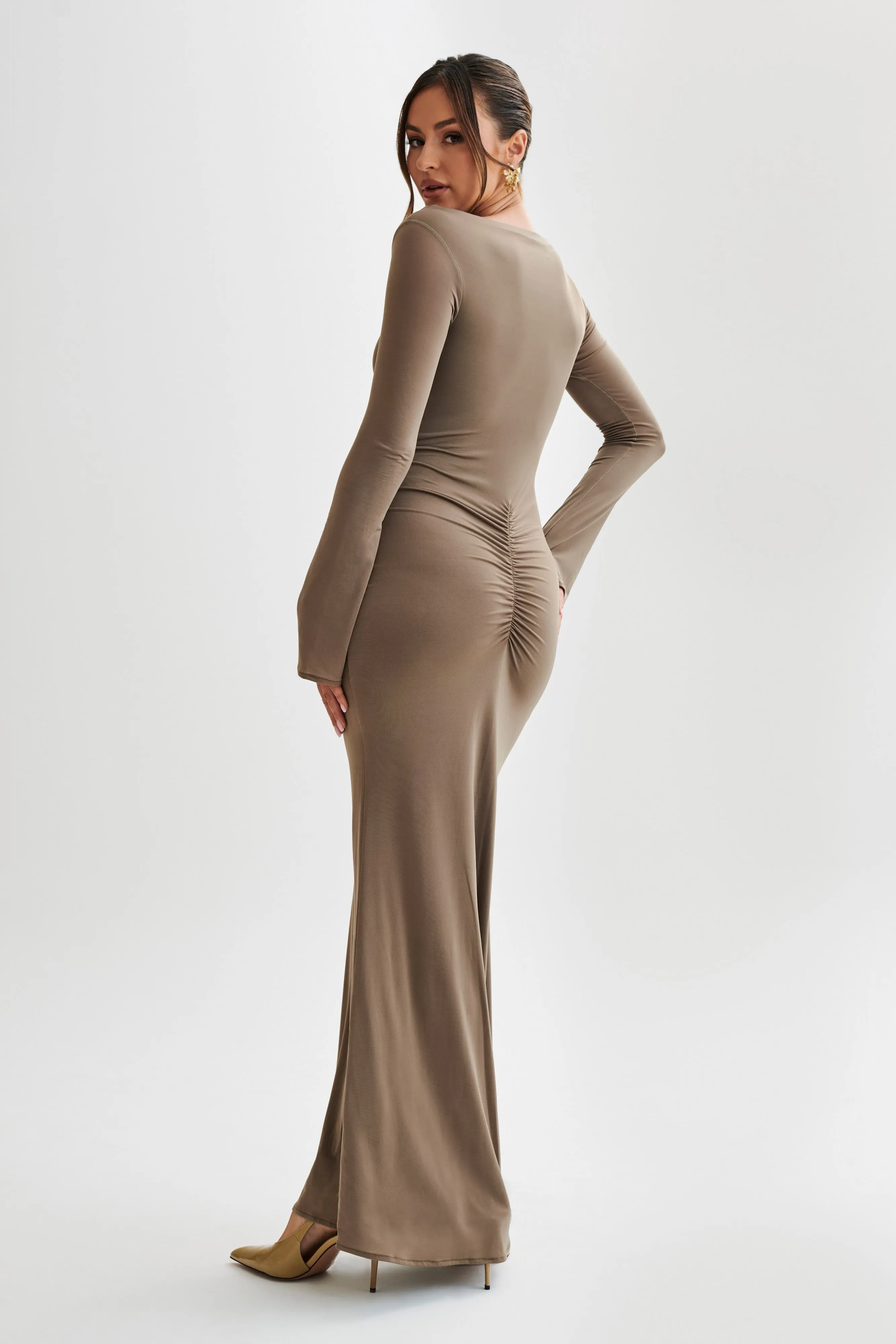 Millicent Slinky Long Sleeve Maxi Dress - Coco