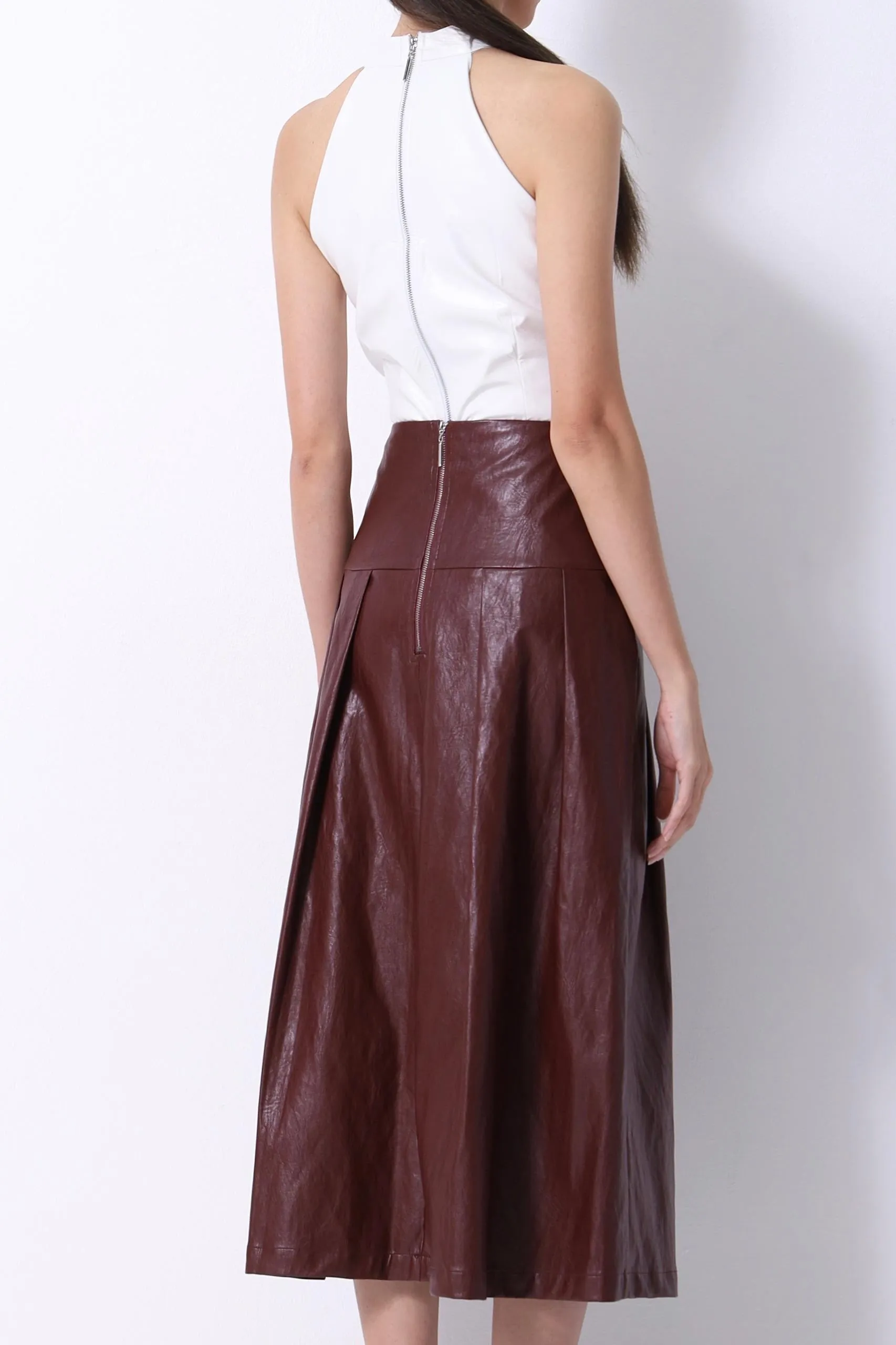 Mina Faux Leather Aline Skirt