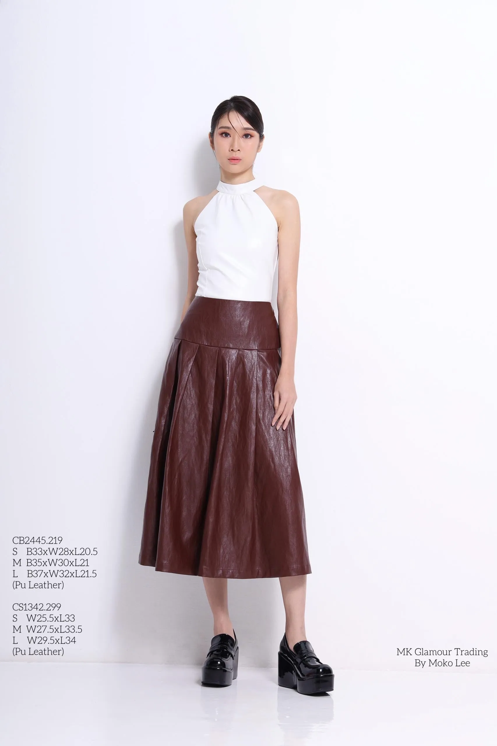 Mina Faux Leather Aline Skirt