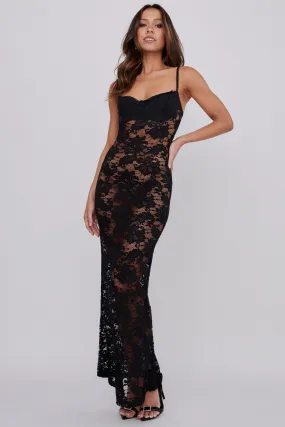 Must Be Love Lace Maxi Dress Black