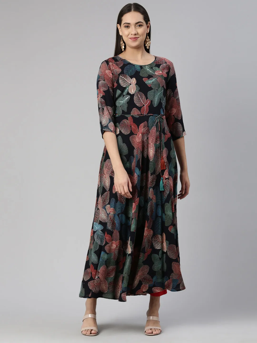 Neeru's Floral Ethnic Maxi Dress