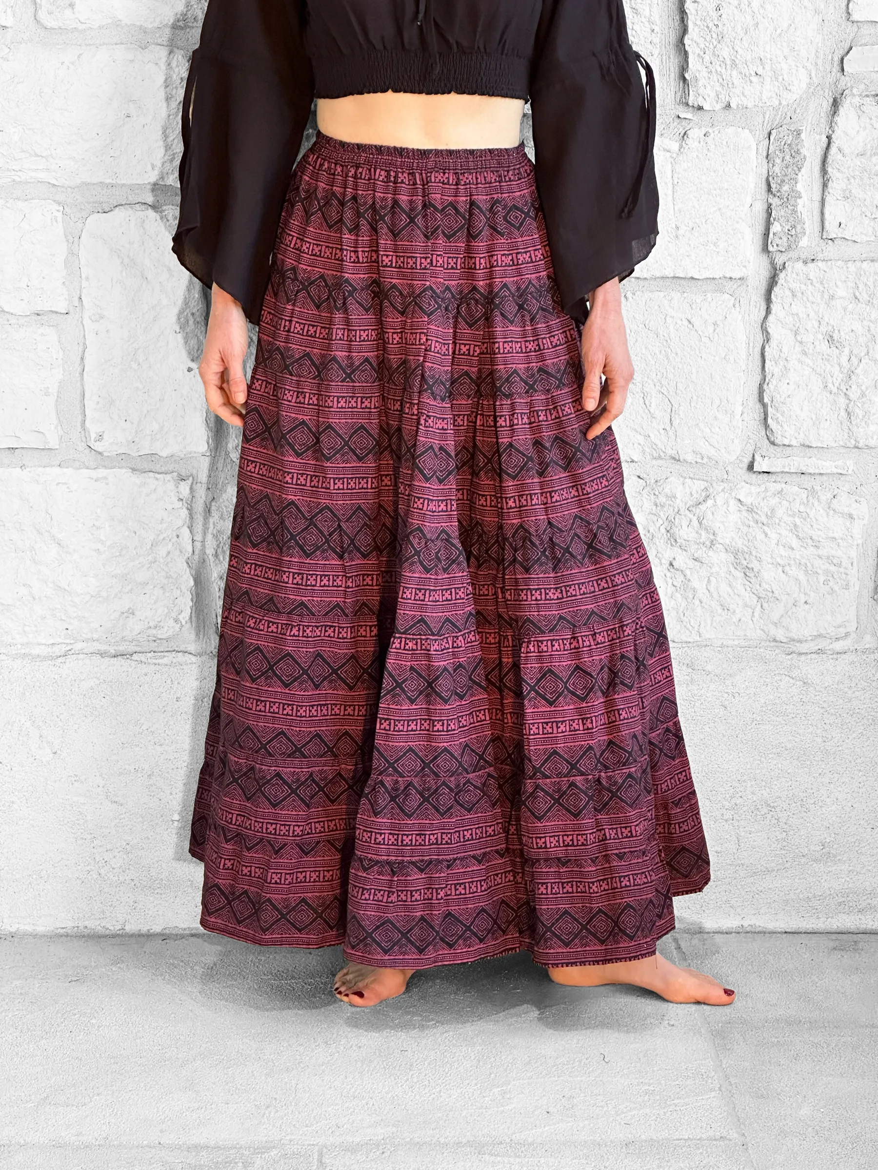 'Nomad' Long Skirt - Red