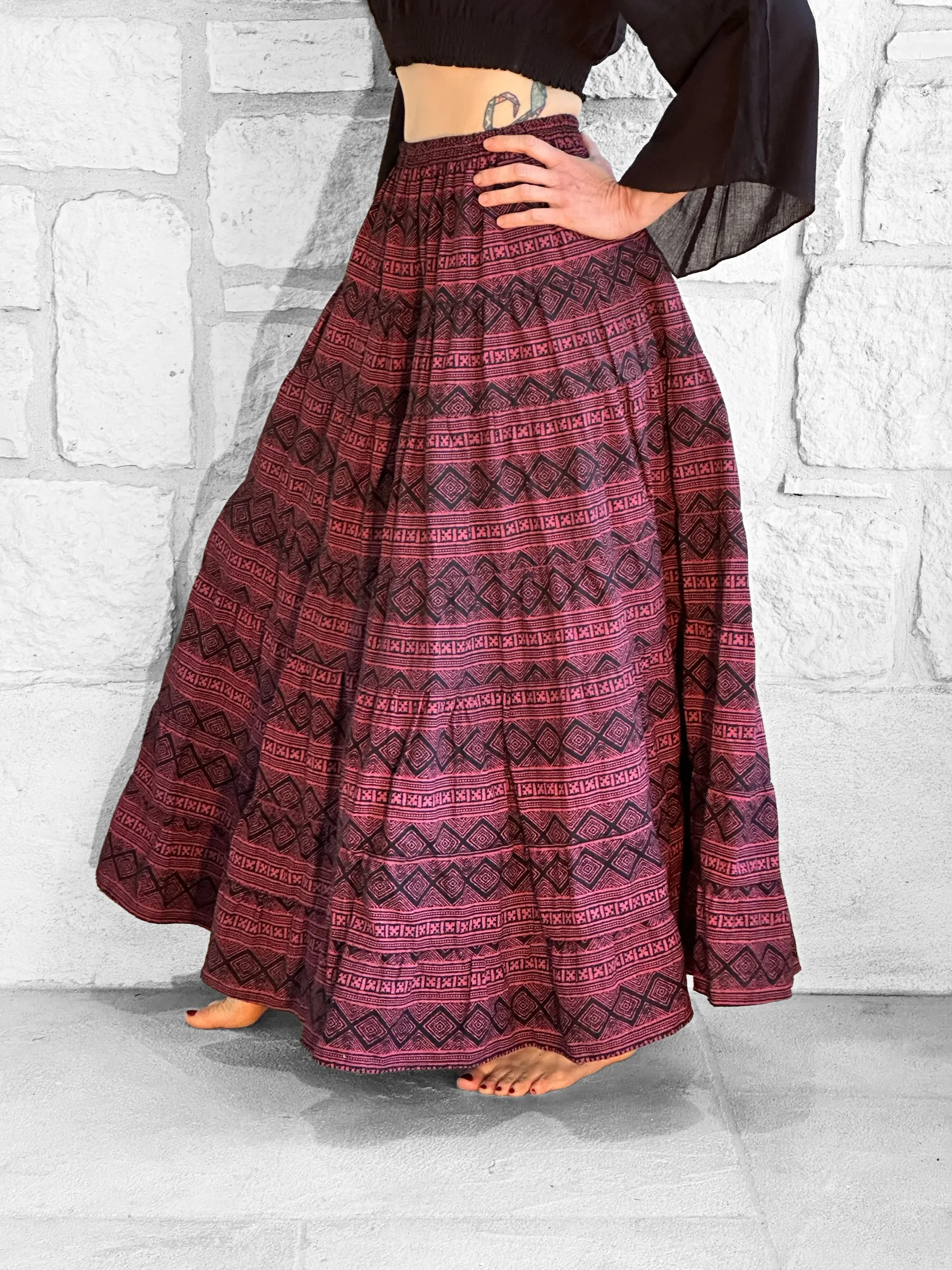 'Nomad' Long Skirt - Red