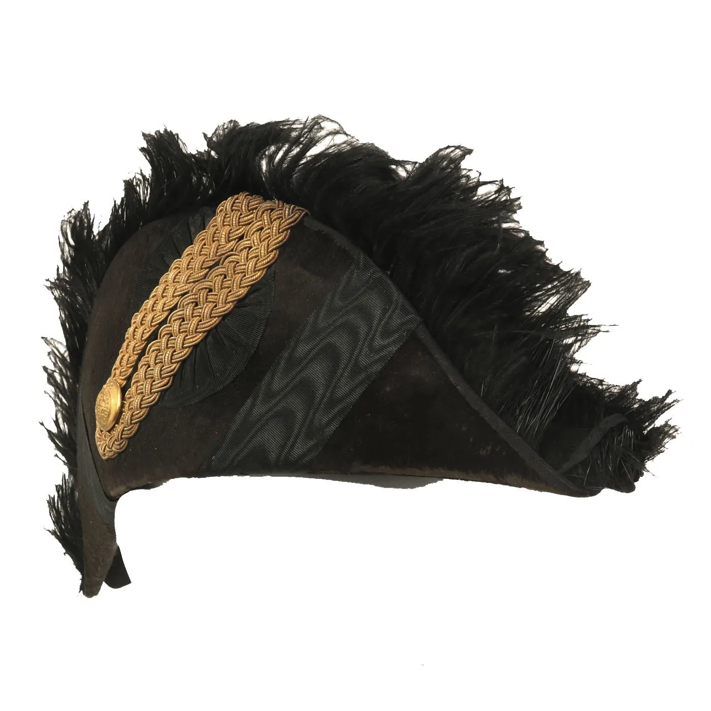 Original British Victorian Era Officer Chapeau bras Bicorn Fore-and-Aft Hat - Circa 1880 - 1900