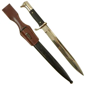 Original German WWII Heer Long 98k Dress Bayonet marked HERTRA-QUALITÄT with Scabbard & Frog