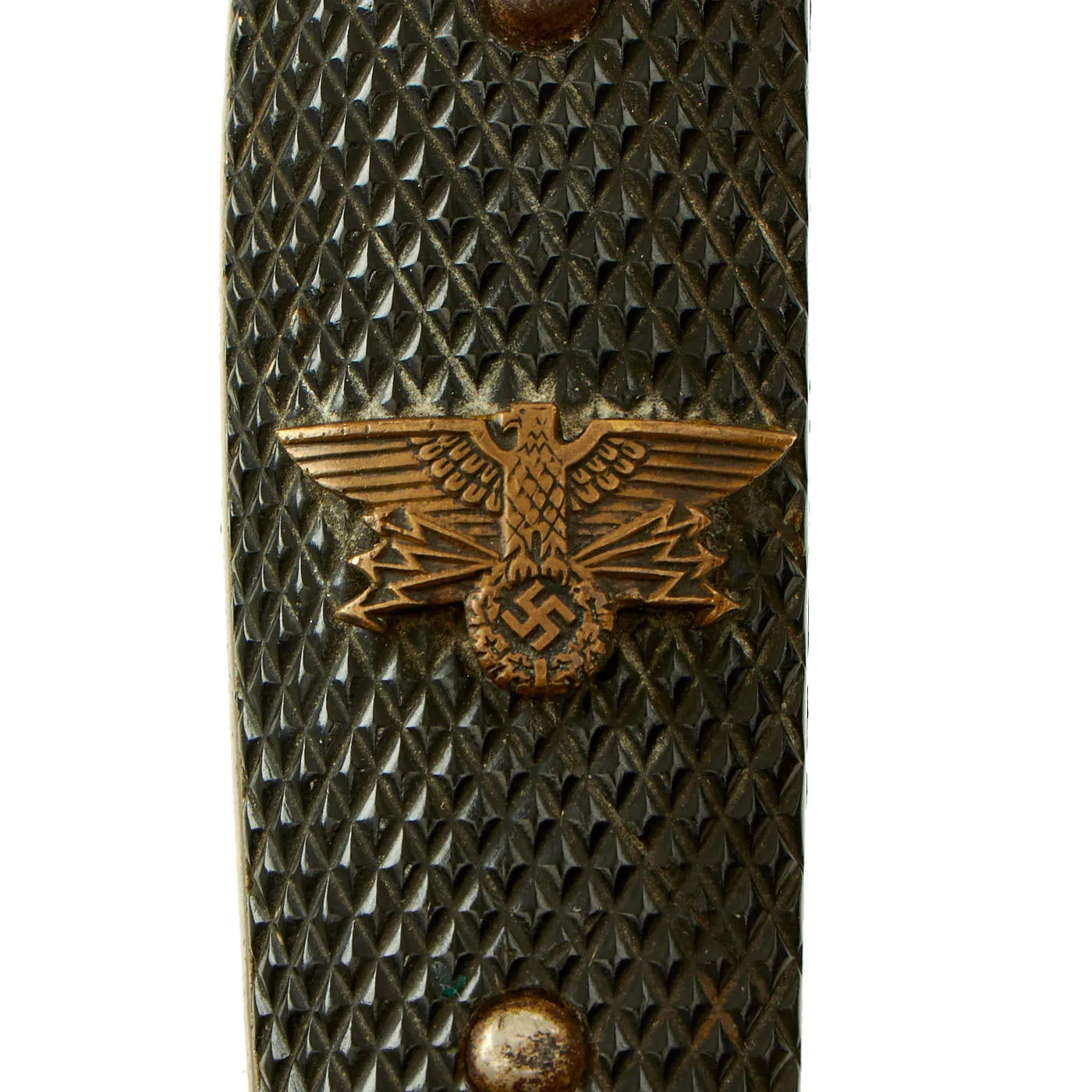 Original German WWII Long 98k Dress Bayonet by C. Gustav Spitzer with Period Applied Postschutz Emblem & Scabbard