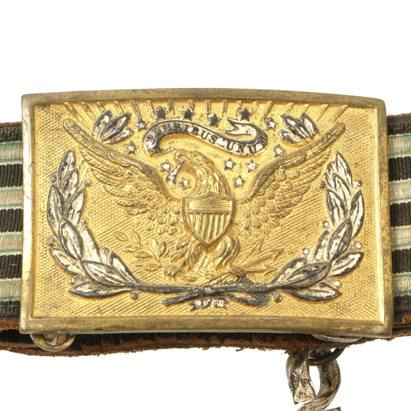 Original U.S. Spanish American War Army Officer Dress Sword Belt with Model 1872 Eagle Plate Buckle