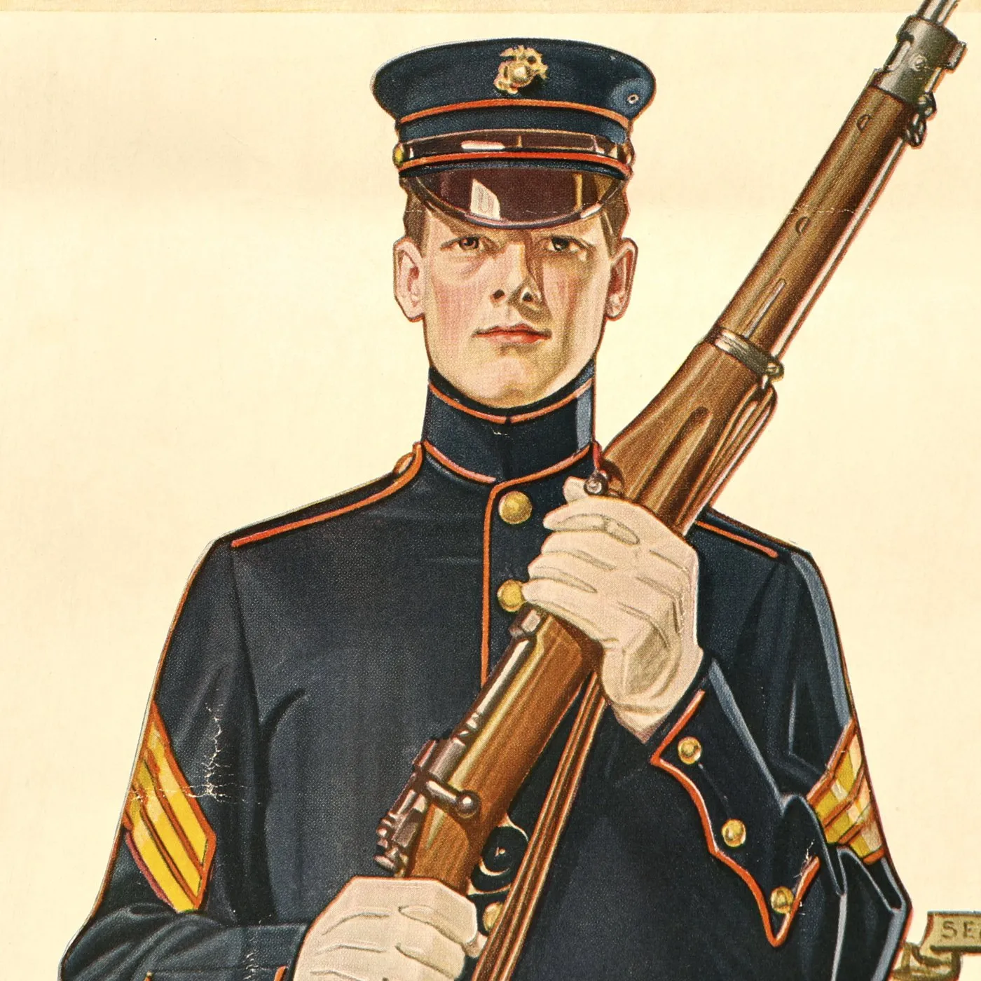 Original U.S. WWI Recruitment Poster - U.S. Marines - An Opportunity To See The World